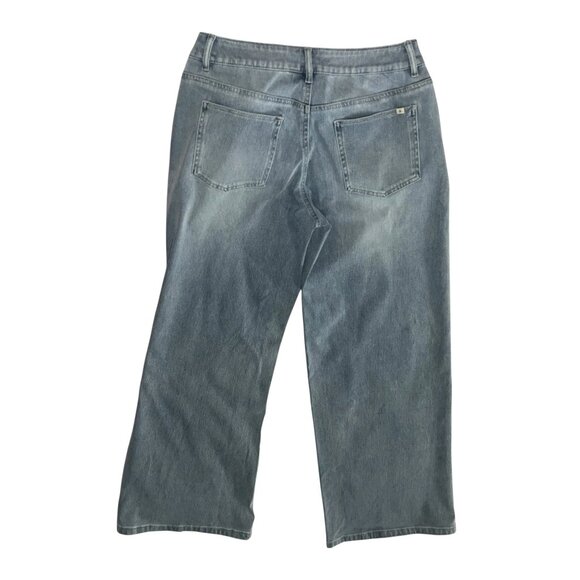 Halara Flex Asymmetric Low Rise Pockets Baggy Wide Leg Washed Casual Jeans Sz Sm - Picture 4 of 12